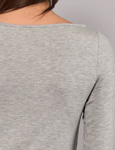 Кофта с вырезом-лодочкой Sielei TODAY 6014 grigio melange, Цвет: grigio melange (серы, Размеры: L, изображение 4