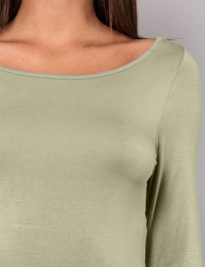 Кофта с вырезом-лодочкой Sielei TODAY 6014 verde militare, Цвет: verde militare (зелё, Размеры: L, изображение 3