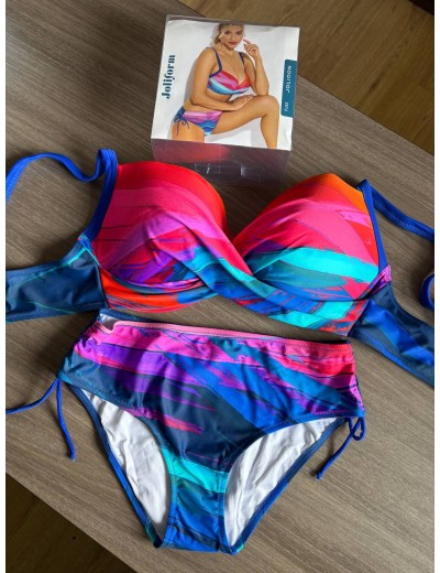 Яркий купальник с регулируемыми плавками Jolidon FJ43I мультиколор, Цвет: мультиколор, Размеры: 80F, изображение 2