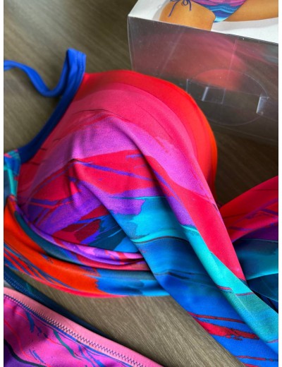 Яркий купальник с регулируемыми плавками Jolidon FJ43I мультиколор, Цвет: мультиколор, Размеры: 80F, изображение 4