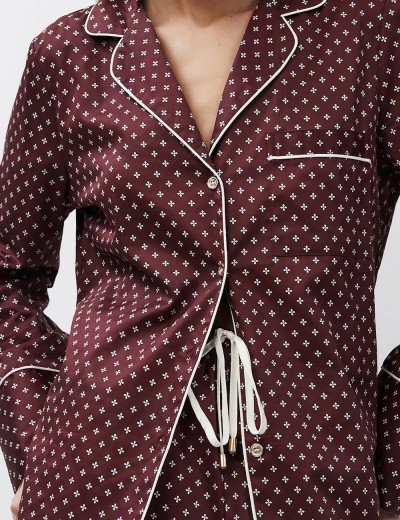 Пижама с шортами из хлопка Aruelle GEORGETTE, Цвет: бордовый, Размеры: S, изображение 4