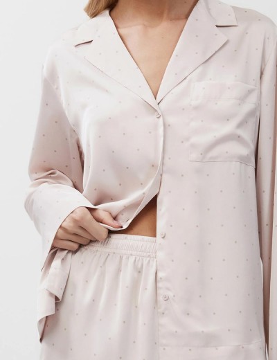 Атласная пижама с шортами Aruelle GILIAN, Цвет: светло-розовый, Размеры: L, изображение 4