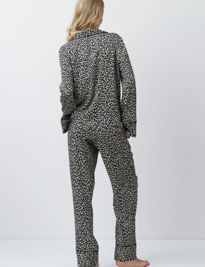 Пижама женская с брюками из вискозы Aruelle LEONA, Цвет: леопард, Размеры: L, изображение 3
