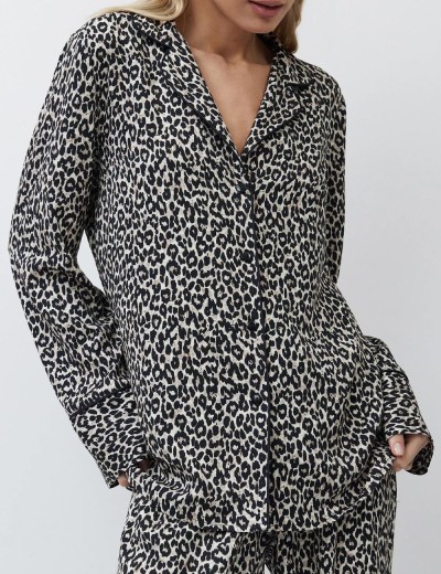 Пижама женская с брюками из вискозы Aruelle LEONA, Цвет: леопард, Размеры: L, изображение 4