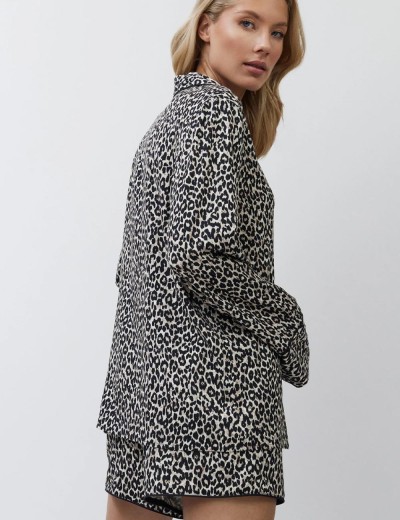 Пижама женская с шортами из вискозы Aruelle LEONA, Цвет: леопард, Размеры: XS, изображение 4