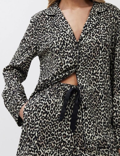 Пижама женская с шортами из вискозы Aruelle LEONA, Цвет: леопард, Размеры: XS, изображение 5