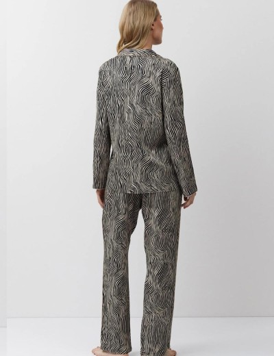 Пижама женская с брюками из вискозы Aruelle LINNA, Цвет: чёрный/мокко, Размеры: L, изображение 3