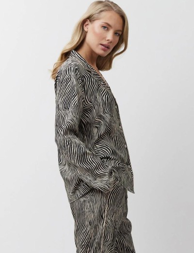 Пижама женская с брюками из вискозы Aruelle LINNA, Цвет: чёрный/мокко, Размеры: L, изображение 4