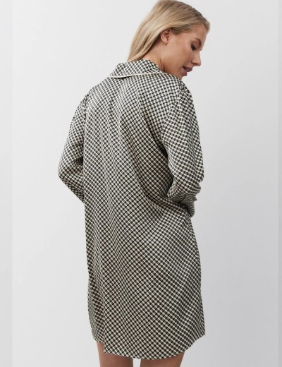 Атласная рубашка Aruelle ROMIE, Цвет: чёрный/бежевый, Размеры: XS, изображение 2