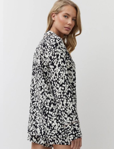 Пижама женская с шортами из вискозы Aruelle SOLENE, Цвет: чёрный/молочный, Размеры: L, изображение 6