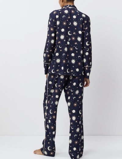 Женская пижама с брюками Aruelle VENUS, Цвет: тёмно-синий/кремовый, Размеры: XS, изображение 5