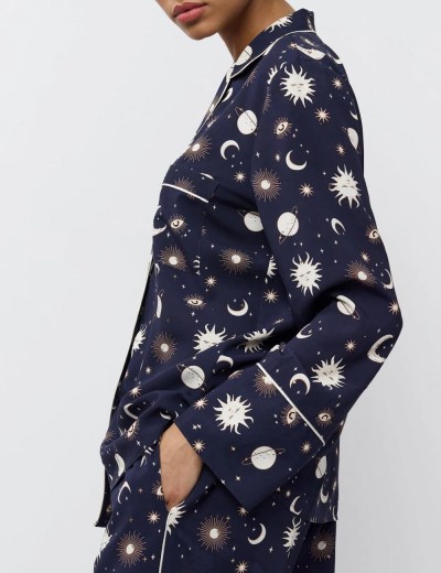 Женская пижама с брюками Aruelle VENUS, Цвет: тёмно-синий/кремовый, Размеры: XS, изображение 6