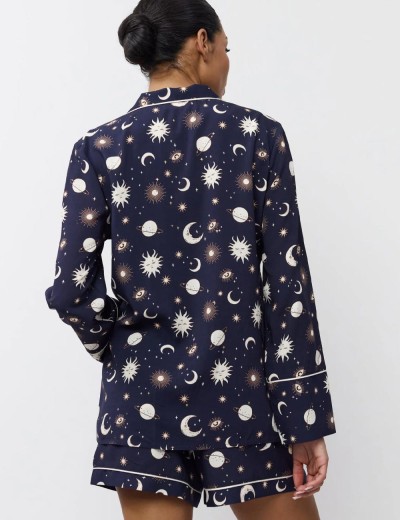 Женская пижама с шортами Aruelle VENUS, Цвет: тёмно-синий/кремовый, Размеры: L, изображение 4