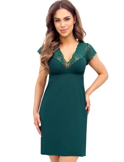 Сорочка с кружевным верхом Donna IVANA nightdress green, Цвет: изумрудный, Размеры: L, изображение 2 Сорочка с кружевным верхом Donna IVANA nightdress green, Цвет: изумрудный, Размеры: L, изображение 2