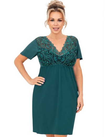 Сорочка из вискозы Donna MELANIA nightdress PLUS green, Цвет: изумрудный, Размеры: 3XL, изображение 2 Сорочка из вискозы Donna MELANIA nightdress PLUS green, Цвет: изумрудный, Размеры: 3XL, изображение 2