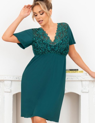 Сорочка из вискозы Donna MELANIA nightdress PLUS green, Цвет: изумрудный, Размеры: 3XL Сорочка из вискозы Donna MELANIA nightdress PLUS green, Цвет: изумрудный, Размеры: 3XL