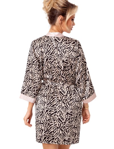 Атласный халат под пояс Donna SHEILA dressing gown beige, Цвет: пудровый, Размеры: L, изображение 2