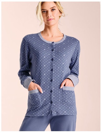 Пижама из хлопка Infiore MICROPIN MCR2897 jeans, Цвет: jeans (синий), Размеры: L, изображение 3