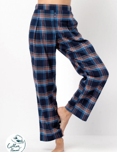 Домашние фланелевые брюки Key LHE 431, Цвет: тёмно-синий, Размеры: S, изображение 3