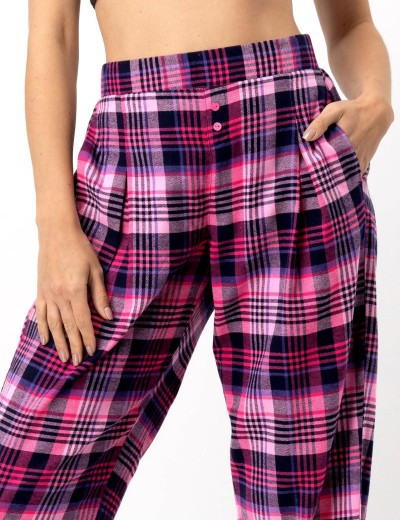 Домашние фланелевые брюки Key LHE 490, Цвет: фиолетовый, Размеры: S, изображение 3