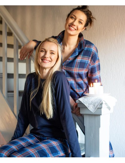 Длинная фланелевая рубашка Key LND 431, Цвет: тёмно-синий, Размеры: M, изображение 3