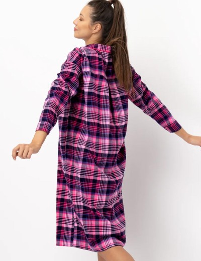 Длинная фланелевая рубашка Key LND 490, Цвет: фиолетовый, Размеры: 4XL, изображение 2