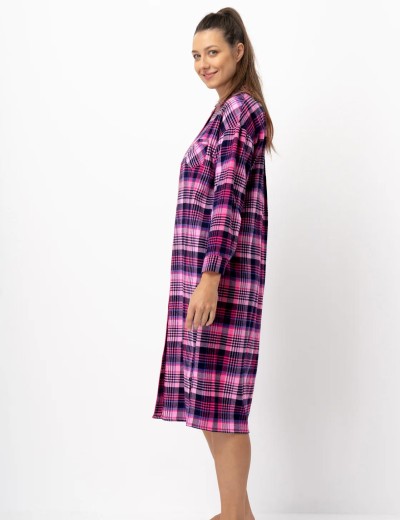 Длинная фланелевая рубашка Key LND 490, Цвет: фиолетовый, Размеры: 4XL, изображение 3