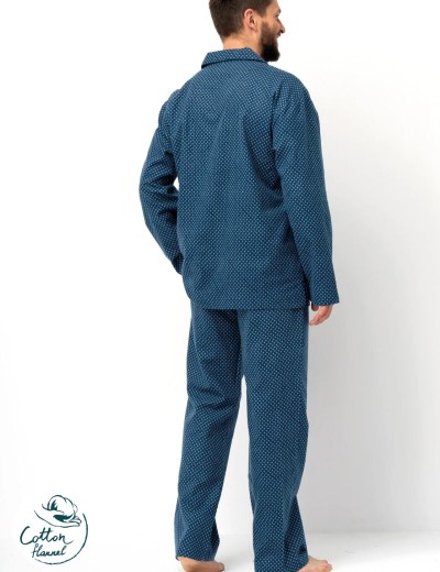 Фланелевая мужская пижама Key MNS 815, Цвет: синий, Размеры: L, изображение 3