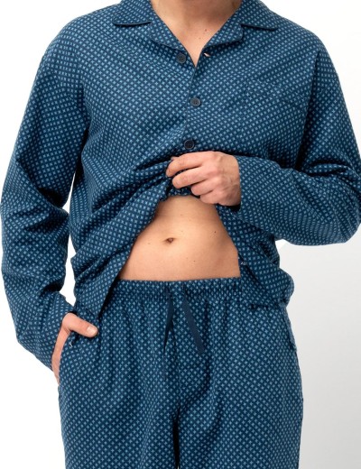 Фланелевая мужская пижама Key MNS 815, Цвет: синий, Размеры: L, изображение 4
