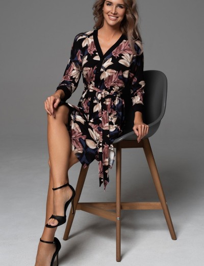 Короткий халат на пуговицах Mia-Amore DAIANA 5578, Цвет: мультицвет, Размеры: 3XL, изображение 4