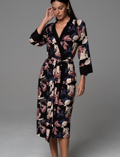 Длинный запашной халат Mia-Amore DAIANA 5579, Цвет: мультицвет, Размеры: 2XL/3XL, изображение 4