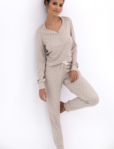 Женская пижама с брюками Sensis CALLIOPE, Цвет: бежевый, Размеры: S, изображение 2