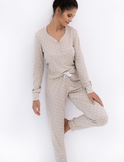 Женская пижама с брюками Sensis CALLIOPE, Цвет: бежевый, Размеры: S, изображение 3