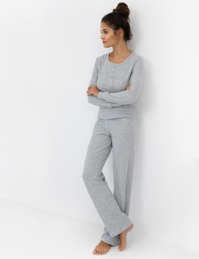Хлопковая пижама с брюками Sensis JADE, Цвет: серый, Размеры: L/XL, изображение 3