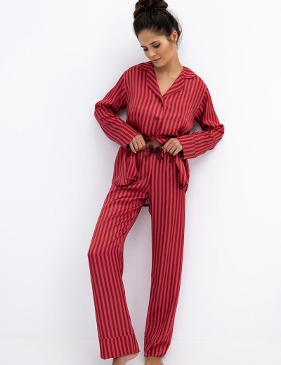 Полосатая пижама из вискозы Sensis ROSEMARY, Цвет: красный, Размеры: S, изображение 2