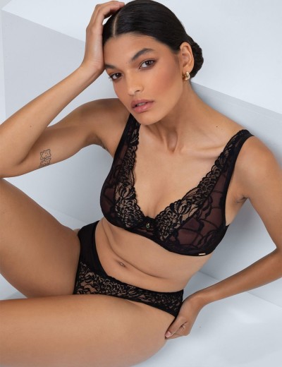 Кружевной бюстгальтер Alles TRUFFLE NOIR M bralette, Цвет: черный, Размеры: 65D, изображение 7