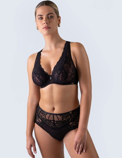 Бюстгальтер на большую грудь Alles TRUFFLE NOIR M plus bralette, Цвет: черный, Размеры: 65H, изображение 5