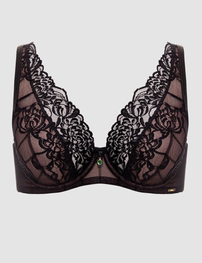 Бюстгальтер на большую грудь Alles TRUFFLE NOIR M plus bralette, Цвет: черный, Размеры: 65H, изображение 8
