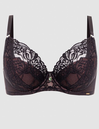 Бюстгальтер с пуш-ап вкладышами Alles TRUFFLE NOIR P-UP, Цвет: черный, Размеры: 70B, изображение 9