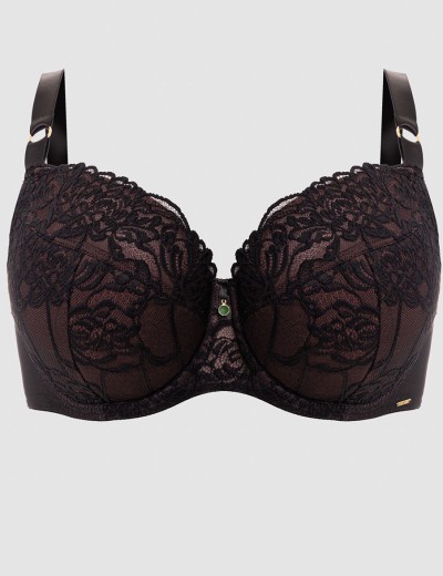 Бюстгальтер полупоролоновый Alles TRUFFLE NOIR PU, Цвет: черный, Размеры: 70F, изображение 7