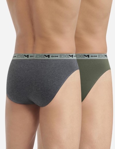 Набор мужских слипов (2 шт) Dim 0EAZ серый/хаки, Цвет: серый/хаки, Размеры: 3XL, изображение 2