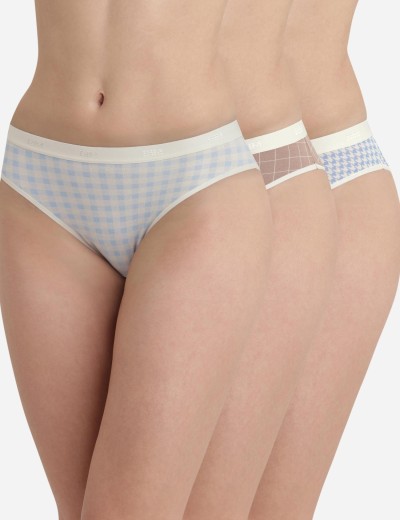 Набор хлопковых трусиков Dim LES POCKETS COTON 4C17 нежная клетка - 3 штуки, Цвет: нежная клетка, Размеры: XXS/XS, изображение 2