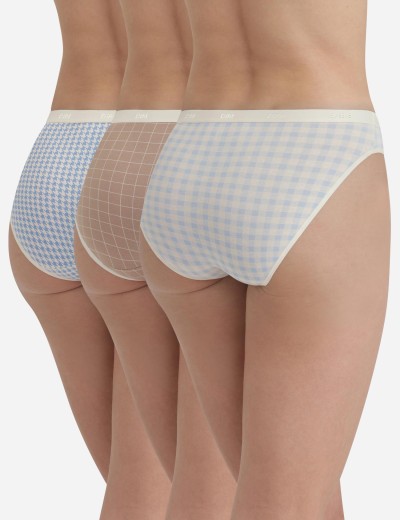 Набор хлопковых трусиков Dim LES POCKETS COTON 4C17 нежная клетка - 3 штуки, Цвет: нежная клетка, Размеры: XXS/XS, изображение 3