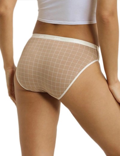 Набор хлопковых трусиков Dim LES POCKETS COTON 4C17 нежная клетка - 3 штуки, Цвет: нежная клетка, Размеры: XXS/XS, изображение 5