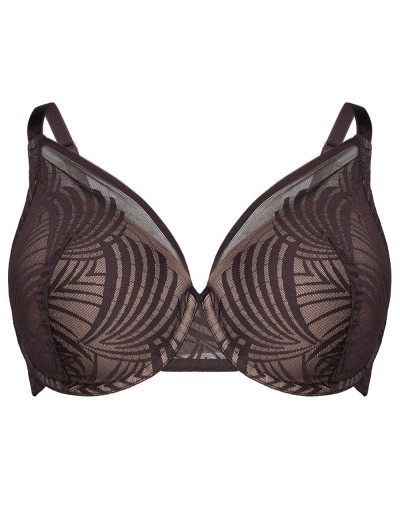 Кружевной бюстгальтер с поролоном Esotiq 43522 NACRE шоколадный, Цвет: шоколадный, Размеры: 65F, изображение 4