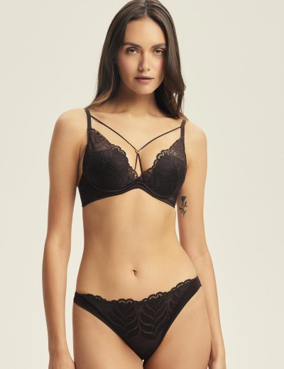 Кружевной бюстгальтер пуш-ап Esotiq 43582 KORIN шоколадный, Цвет: шоколадный, Размеры: 65C, изображение 4