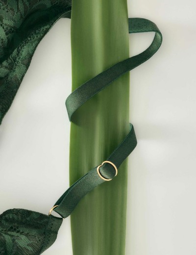 Кружевной бюстгальтер пуш-ап Esotiq 43633 KAVI тёмно-зелёный, Цвет: тёмно-зелёный, Размеры: 65C, изображение 6