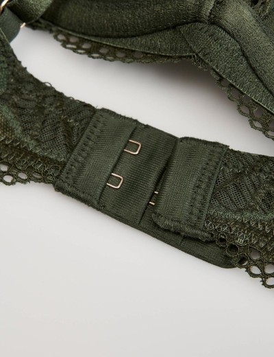 Кружевной бюстгальтер пуш-ап Esotiq 43633 KAVI тёмно-зелёный, Цвет: тёмно-зелёный, Размеры: 65C, изображение 7