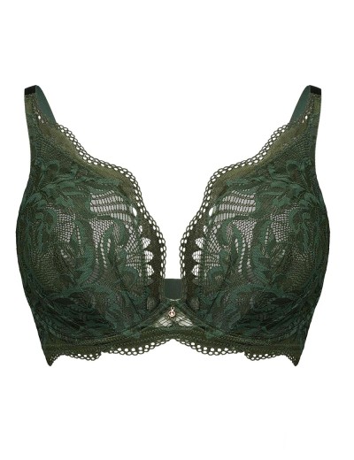 Кружевной мягкий бюстгальтер Esotiq 43634 KAVI тёмно-зелёный, Цвет: тёмно-зелёный, Размеры: 65D, изображение 5
