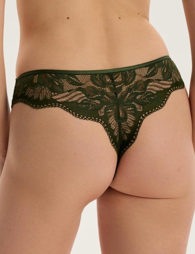 Кружевные стринги Esotiq 43635 KAVI тёмно-зелёный, Цвет: тёмно-зелёный, Размеры: S, изображение 2